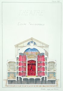 Tværsnit af et teater, plade VIII fra en folio af design, ca. 1870